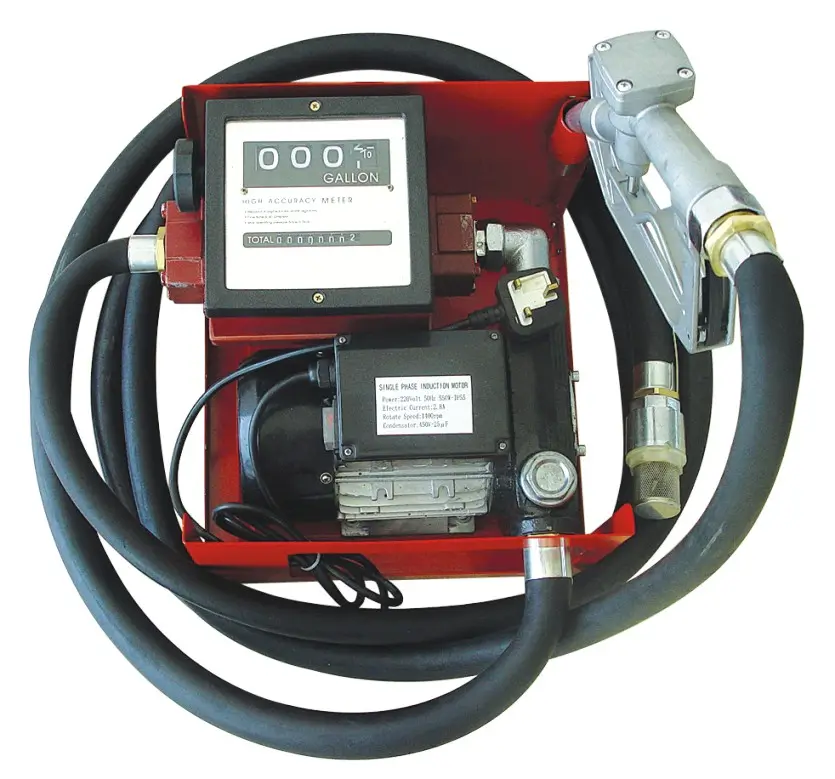 Vendita calda 220V Kit pompa di trasferimento del carburante elettrico con ugello e tubo flessibile digitale flussometro 550W potenza gasolio e cherosene