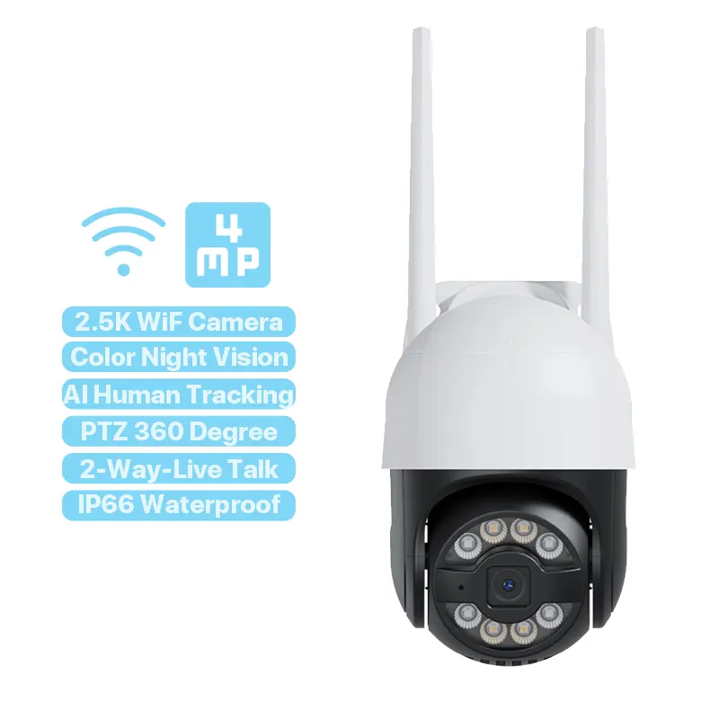 Vigilancia a todo color en línea Wifi Cámara inteligente para el hogar Cámara de red de Audio bidireccional de 4MP Cámara de Audio bidireccional Wifi en línea