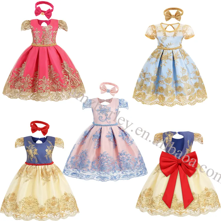 Hot Sale Colorful Toddler Kid Frock Fancy Party Elegant Princess 3-12 Months Christmas Children Dress Baby Girl Wedding Dress