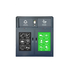 Cubo de basura antirrobo y antipellizco de 2 compartimentos Cubo de basura inteligente Cubo de clasificación de residuos de gran capacidad