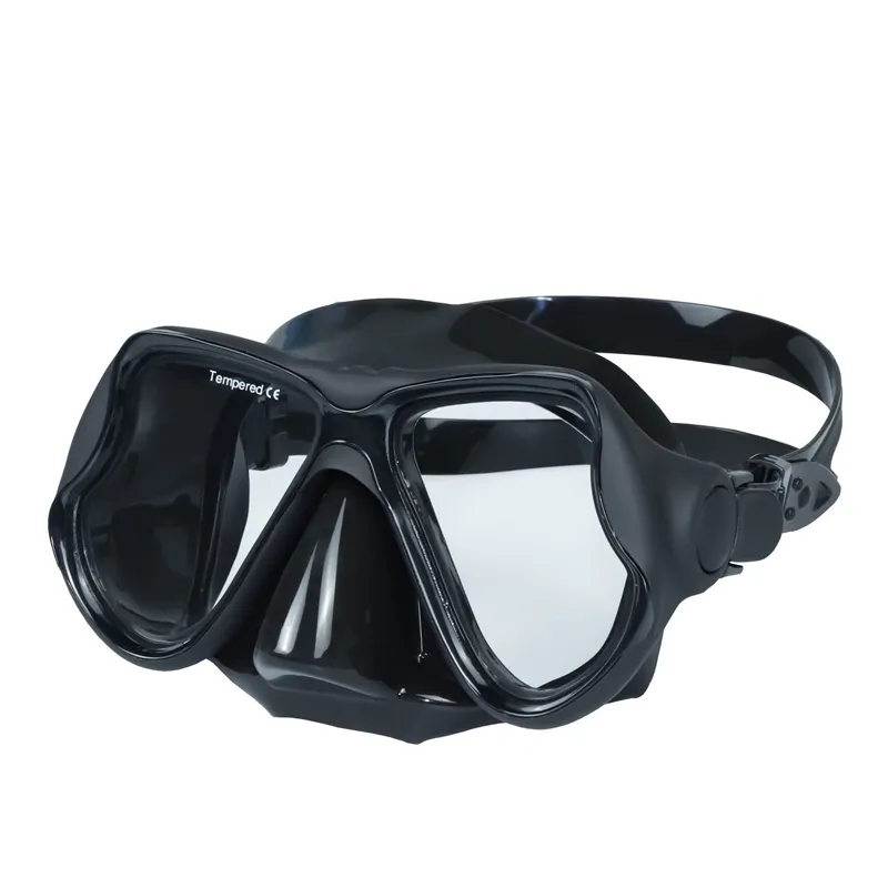 Venta al por mayor bajo volumen Ultra claro templado compacto suave silicona máscara de buceo máscaras de esnórquel