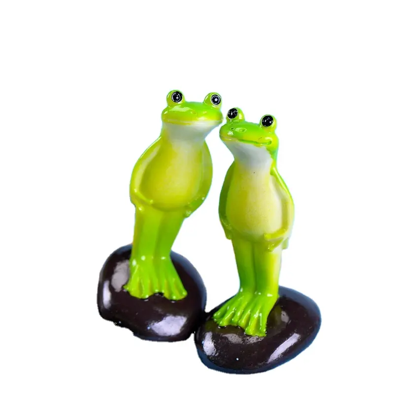 New Style Cartoon Standing Frog Doll Miniature Mini Animal Figurine Home Table Cake Decoration Resin Craft