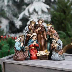 Redeco fabrika satış stok doğuş seti İsa noel doğum sahnesi figürler reçine yılbaşı dekoru tatil hediye için - Product Image 3