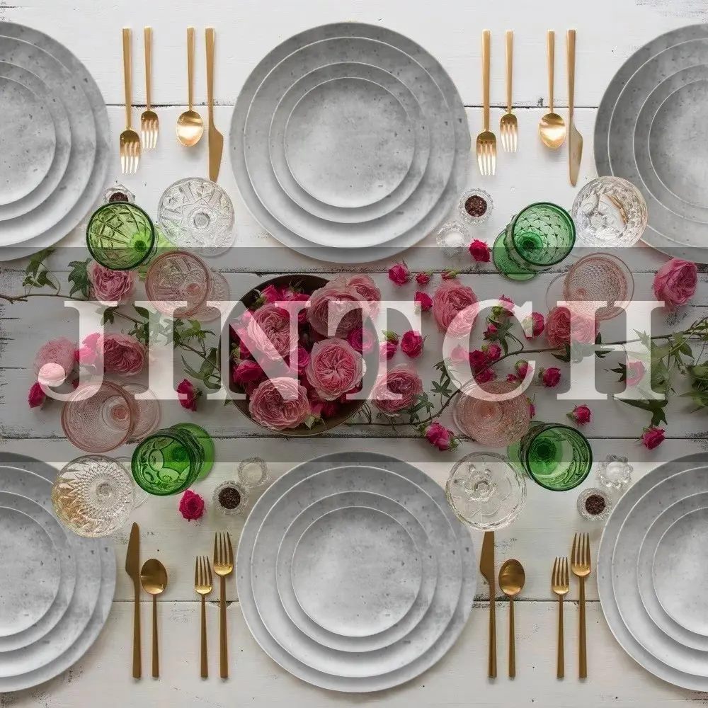 Çin tedarik beton düğün ana bulaşık toptan seramik yemek tabakları