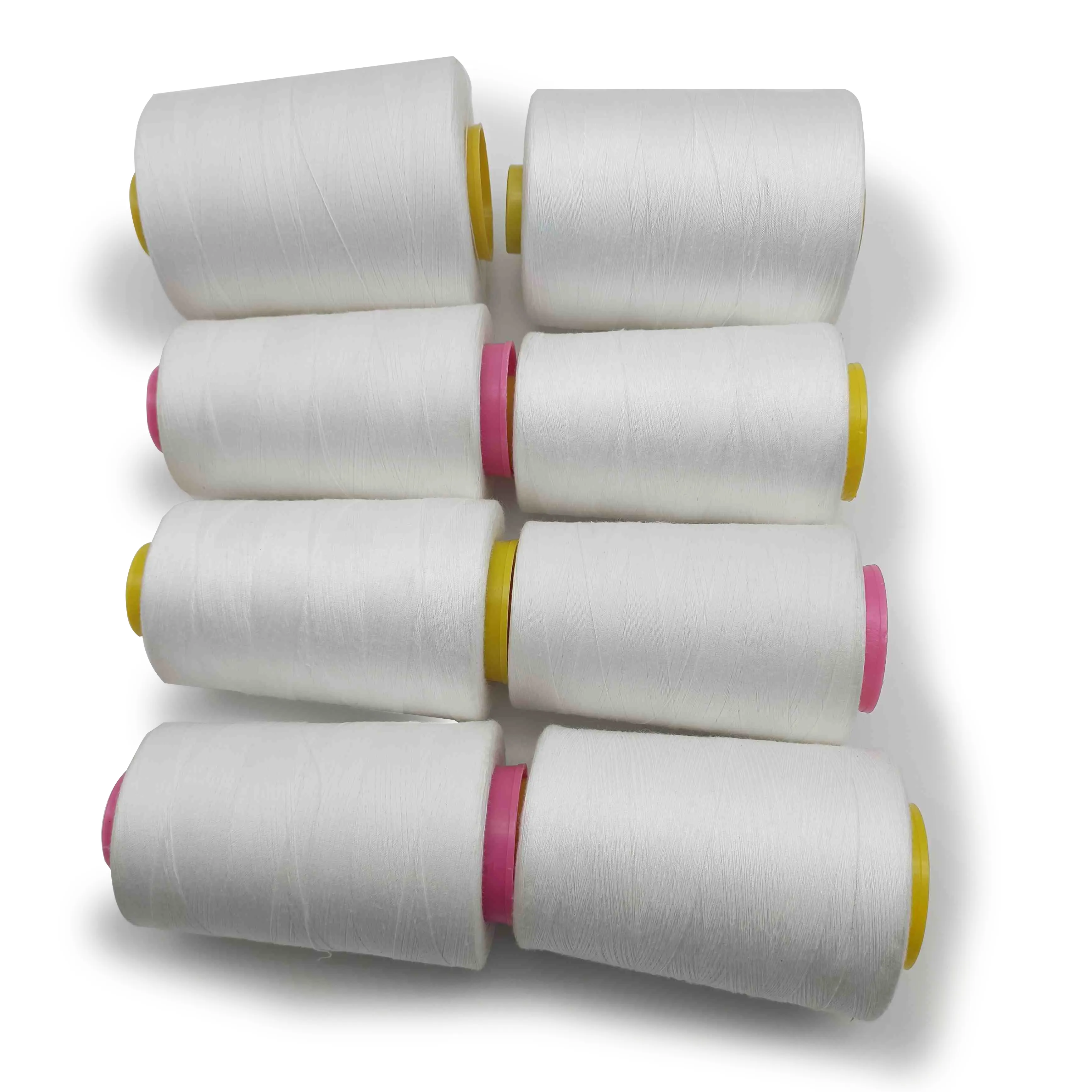Cono de hilo crudo blanco 500g precio 100% hilo de coser de algodón suave 40-2 20/2