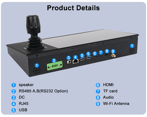 10 pollici 4GB RAM Android 11 PoE RS485 NDI 4D PTZ telecomando Joystick controller con tastiera per conferenza - Product Image 5
