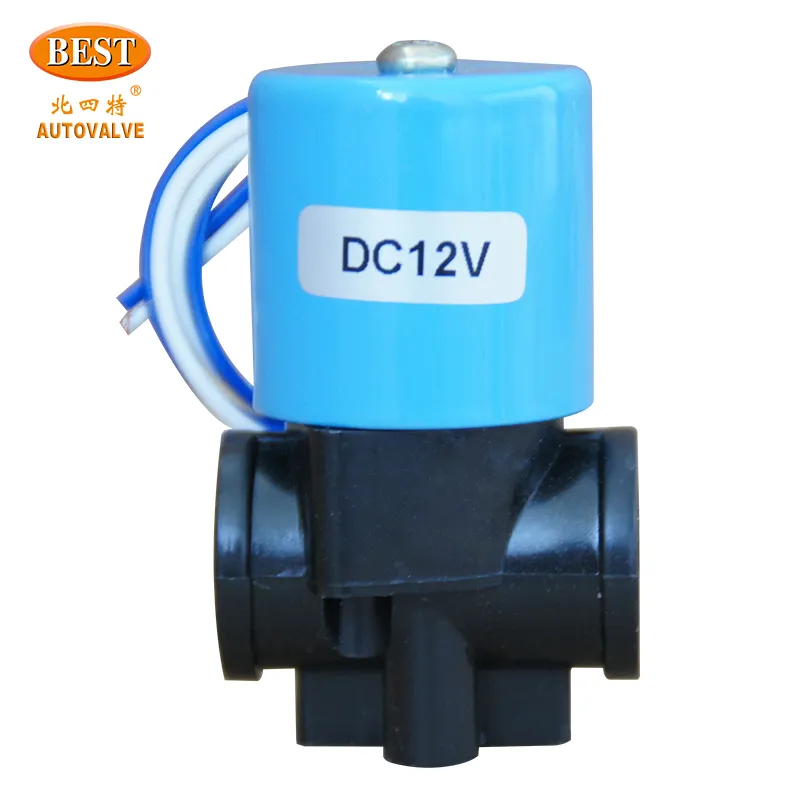 Válvula ZCC de acción directa de 2 vías 1/4 "válvula de control de solenoide de Dispensador de plástico 12V 24V 110V 220V Volt AC DC para purificador de agua RO