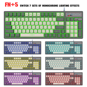 HXSJ V600 96-Key RGB tastiera a membrana a LED ad alte prestazioni USB tastiera da gioco 2.0 cablata per Laptop 50 milioni di volte utilizzo - Product Image 3
