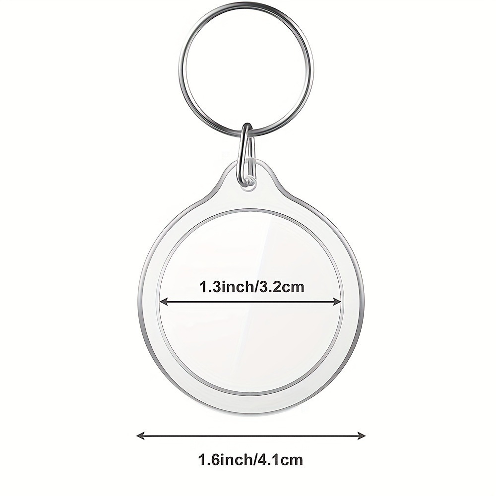 Porte-clés rond en acrylique transparent et coloré