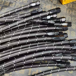 カスタム長さ/PTFE/NBRラバーナイロンステンレス鋼編組オイルガスE85燃料ラインホースエンドフィッティングアダプターキットAN8AN10AN12
