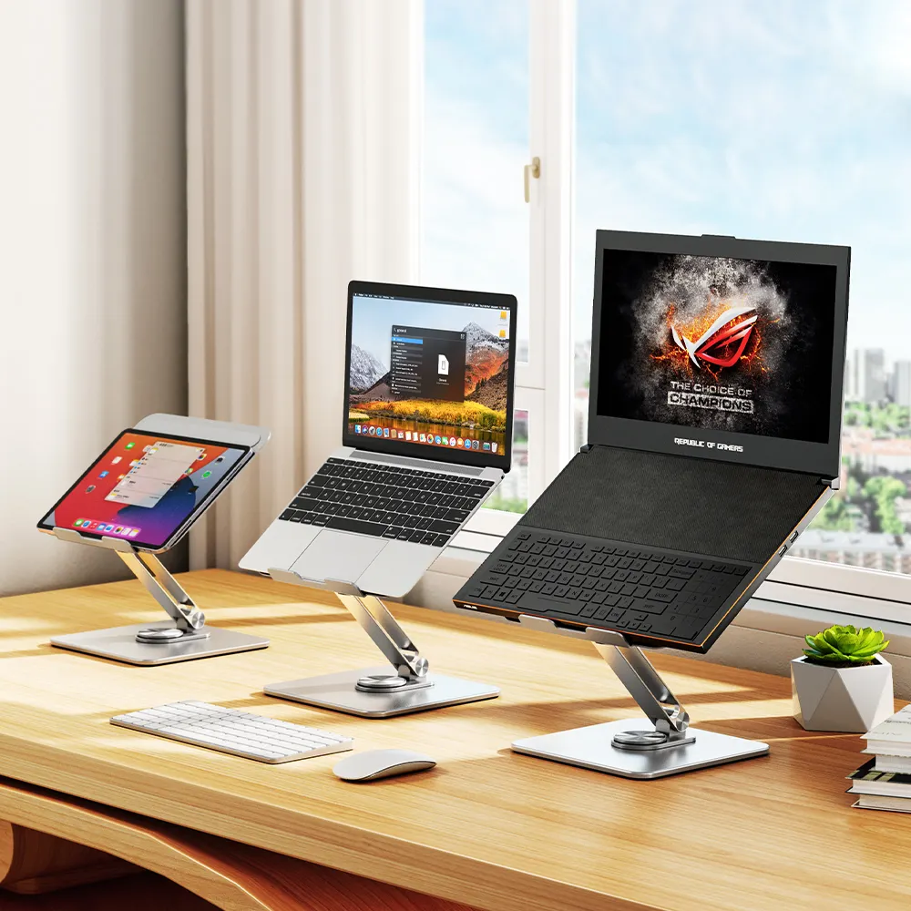 FEIXIANG factory P30 Laptopstander supporto per laptop per scrivania regolabile supporto per computer con base rotante 360 ergonomico per laptop riser