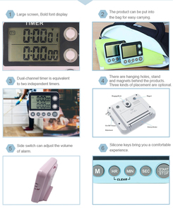 Temporizzazione personalizzata LCD digitale sveglia Timer multifunzione tempo di visualizzazione per studenti di apprendimento cucina cucina cucina Timer - Product Image 4