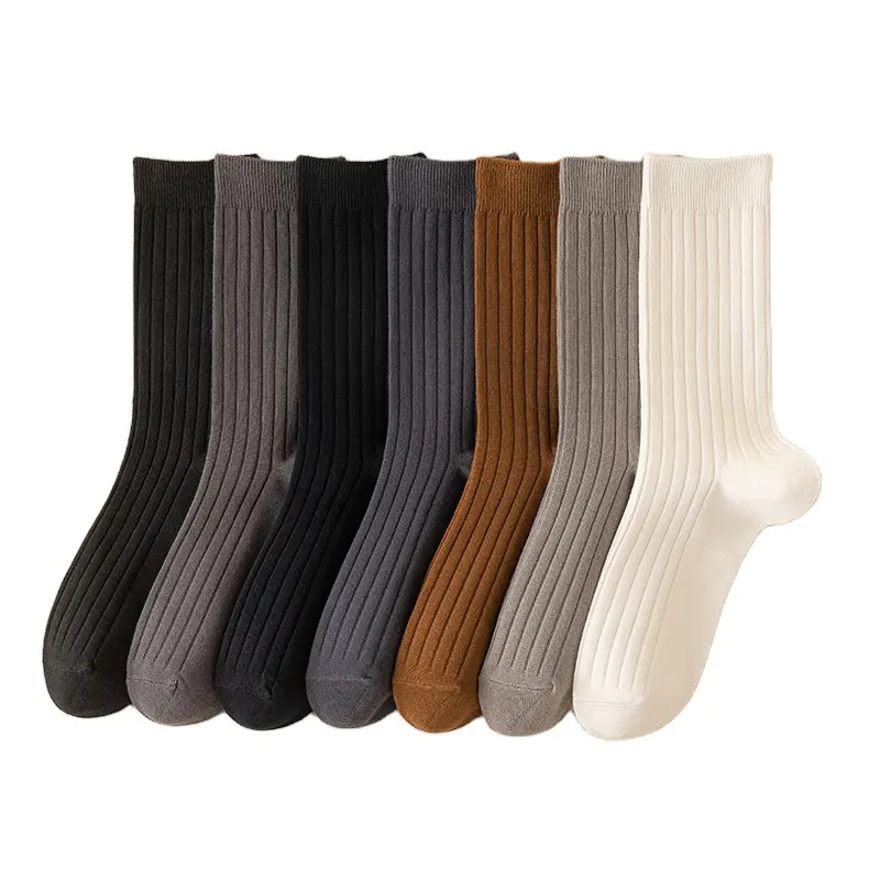 Sifot Socks Business Solid Color Knitted Alpaca Socks Wholesale Custom New Double Needle Drawstring Casual and Comfortable Men