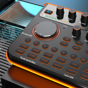 GCJ-mini interfaz de audio CON MEZCLADOR de DJ, tarjeta de sonido en vivo, Effiece, negro, con enchufe de 48V de potencia, OTG, con micrófono de 3,5mm - Product Image 3