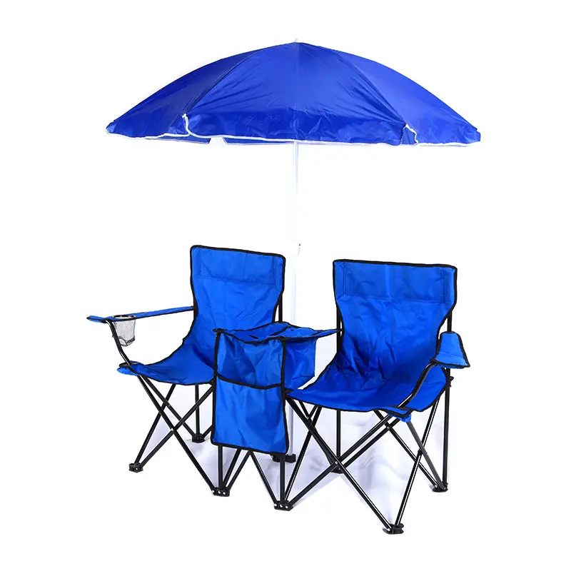 Ventes directes d'usine loisirs de plein air plage parasol sac de glace double chaise de camping portable chaise pliante en gros