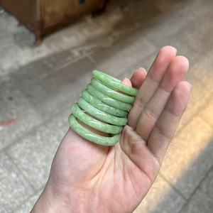 Toptan 33 ~ 40mm gerçek Myanmar açık yeşil yeşim Jadeite Jasper çocuk bebek yeşim bileklik Charm bilezik - Product Image 3