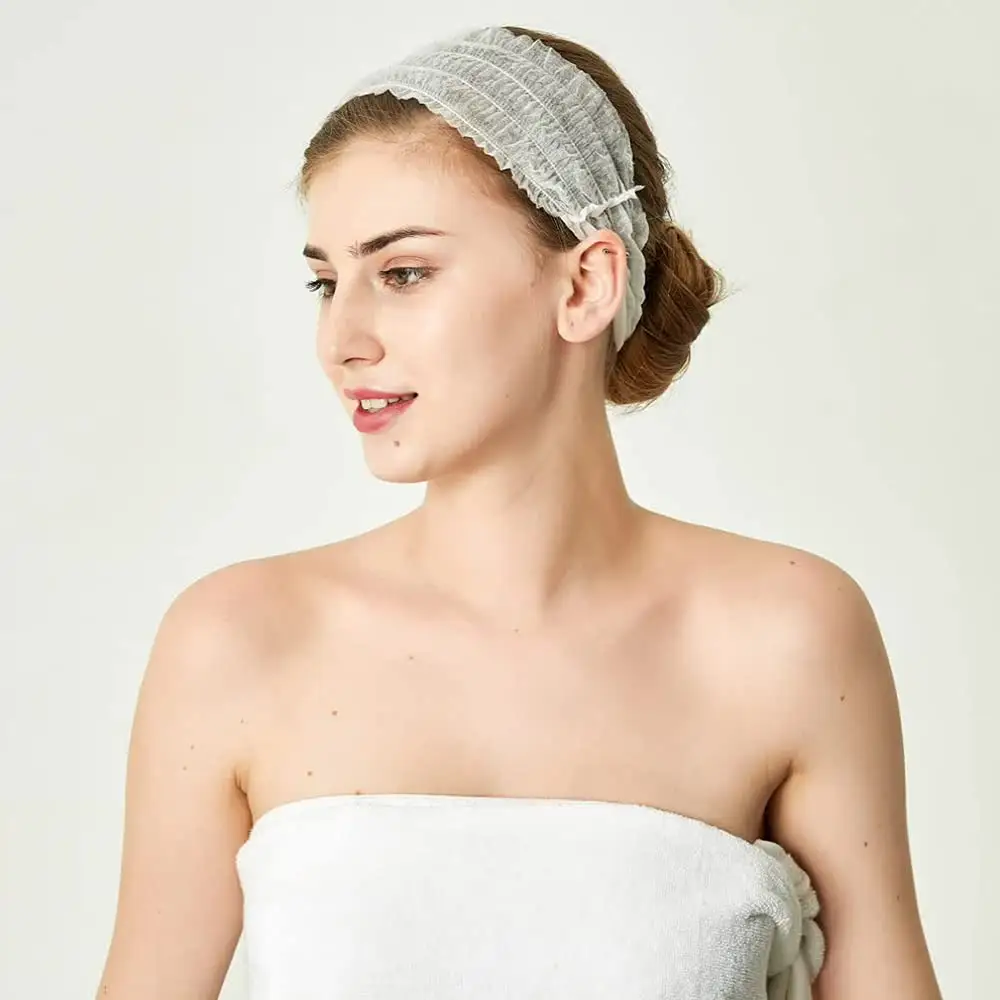 Einweg-Snood-Haarbänder aus Vliesstoff, Einweg-Haarband Bandeau für Damen SPA/Schönheit