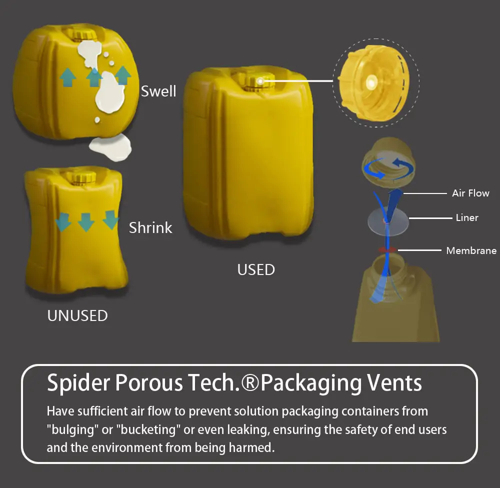 Örümcek ücretsiz örnek D17 ambalaj havalandırma fişi Agrochemicals ve diğer kimyasallar için şişe/kutular