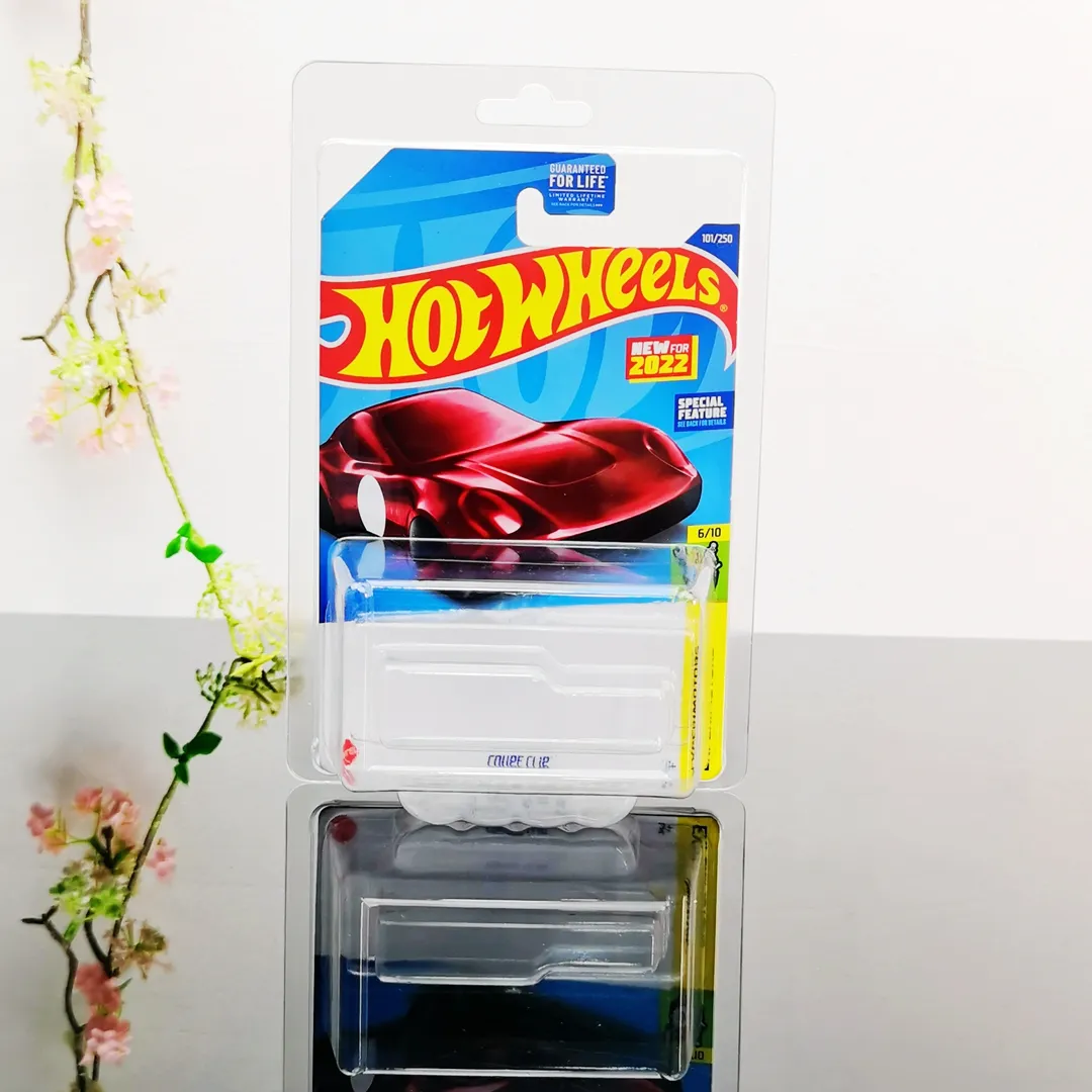 Paquete de blíster de ruedas calientes protector de blíster de ruedas calientes pvc transparente/Embalaje de coche de juguete de plástico para mascotas blíster para rueda caliente