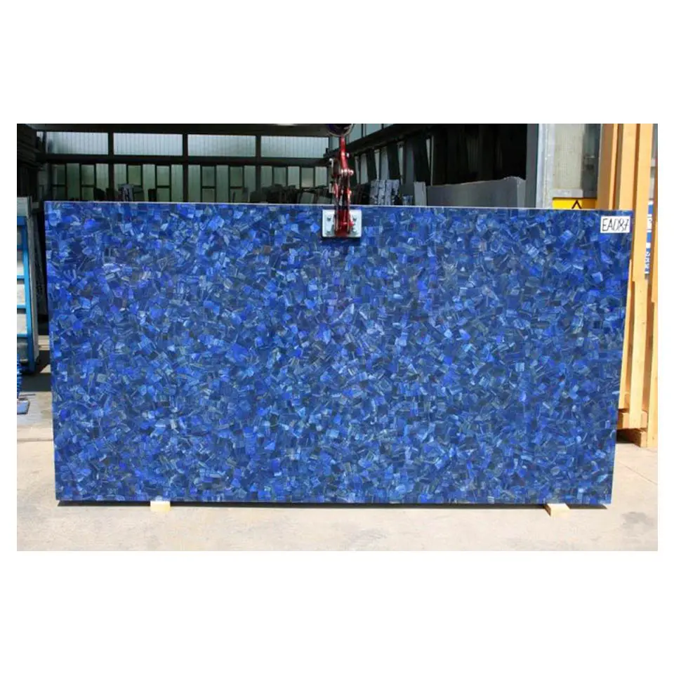 blue Lapis lazuli slab kitchen tiles background wall panels