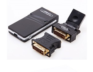 3in1 USB 2.0 UGA to DVI VGA HDM兼容多显示器监视器转换器连接器图形适配器4 Windows PC HDTV - Product Image 3