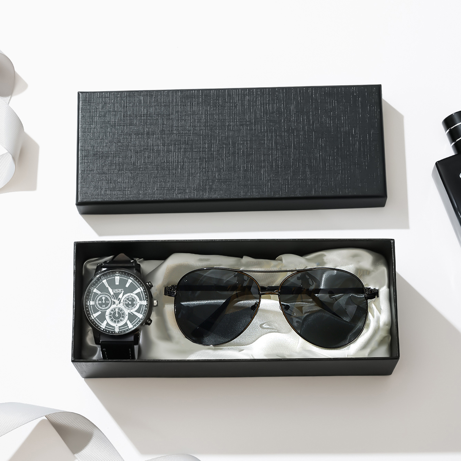 Confezione regalo nera squisita per orologi e occhiali