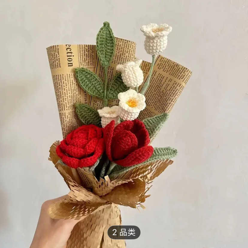 ทิวลิปแดงและกุหลาบผสมผสาน