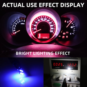12V araba led ampuller T5 3014 9smd Canbus hata ücretsiz T5 W3W W1.2W araba Dashboard Dash ölçer işık lambası için LED enstrüman işık - Product Image 3