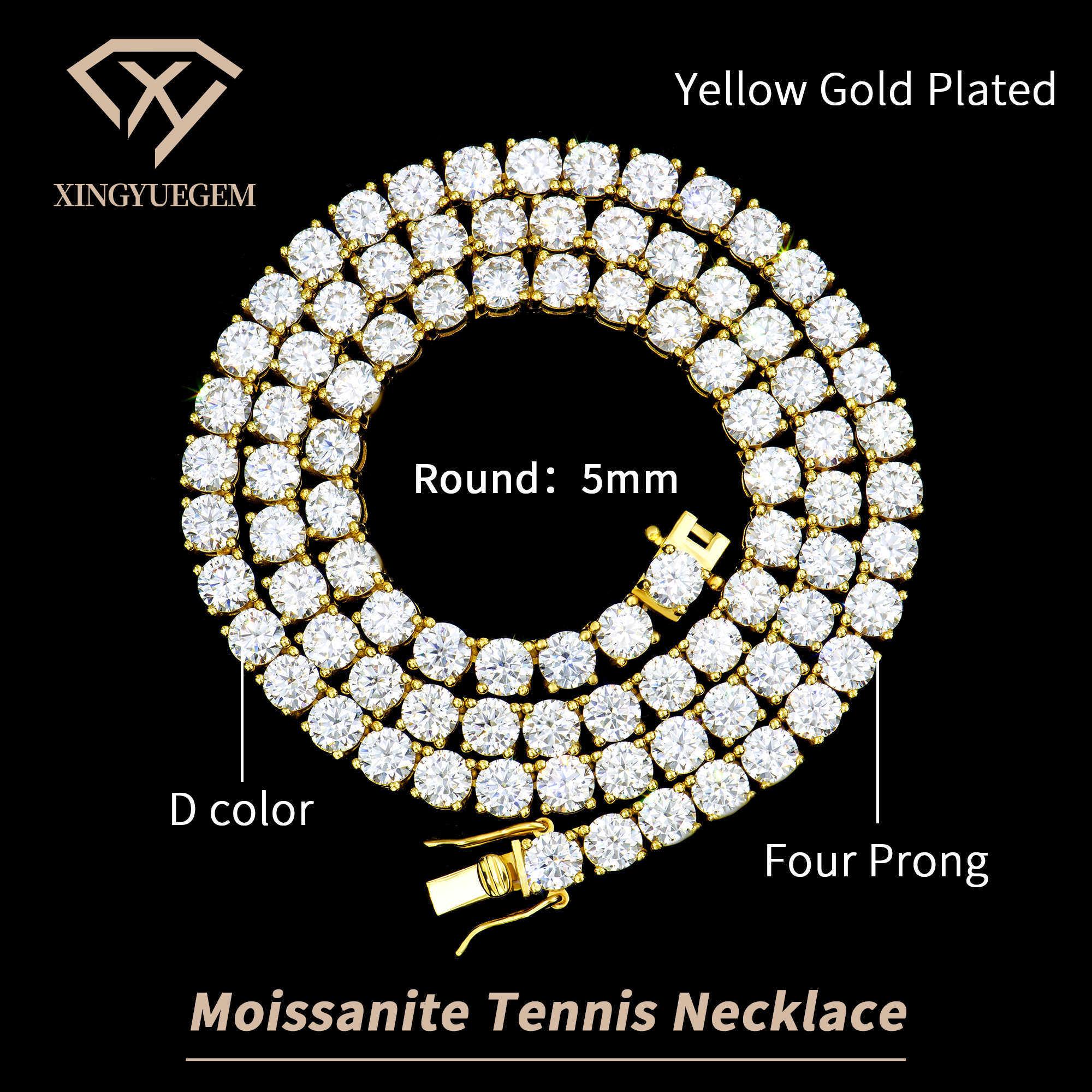 Yellow Gold Plated 5mm