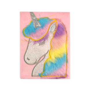 Kızlar için kilit ve anahtar ile sevimli <span class=keywords><strong>a5</strong></span> a6 sevimli kabarık günlüğü unicorn peluş dizüstü