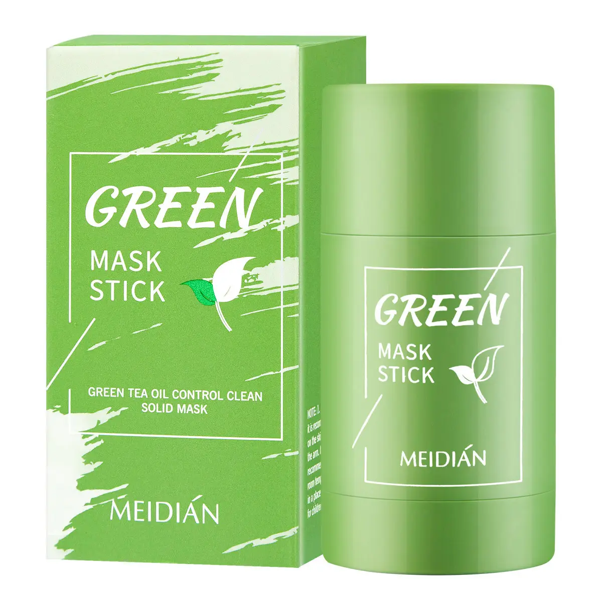 Removedor de espinillas para la cara con extracto de té verde para limpieza profunda Purificación y blanqueamiento Mascarilla facial de arcilla verde Stick