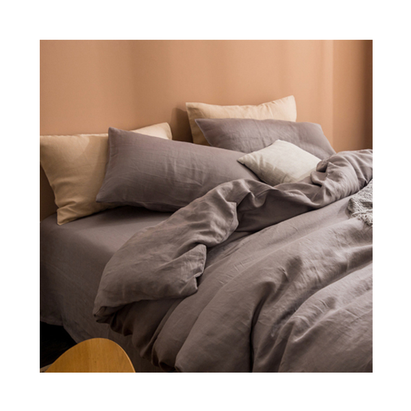 Housse de couette 100% lin foncé