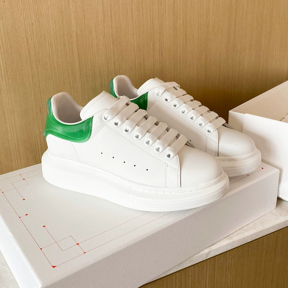 White and green