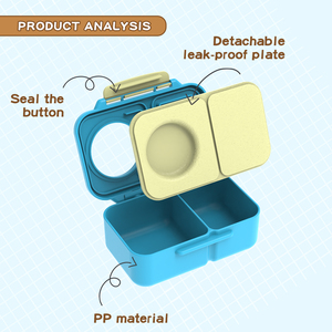 Aohea 500ml簡単デザイン長方形漏れ2コンパートメント容器プラスチック製お弁当アップル用 - Product Image 5