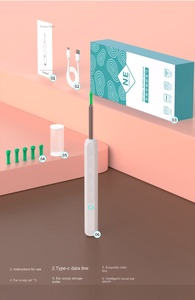 Ifine Beauty 2024ชุดหูฟังอัจฉริยะกำจัดขี้หูอัจฉริยะพร้อมกล้อง HD ที่แค้มหูสะอาดทำจากซิลิโคนสวมใส่สบาย