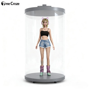 75-inch ai Holographic Pod cabin ảo chào đón người đàn ông màn hình trong suốt tương tác ai <span class=keywords><strong>3D</strong></span> ba chiều kỹ thuật số con người biển hiệu - Product Image 1