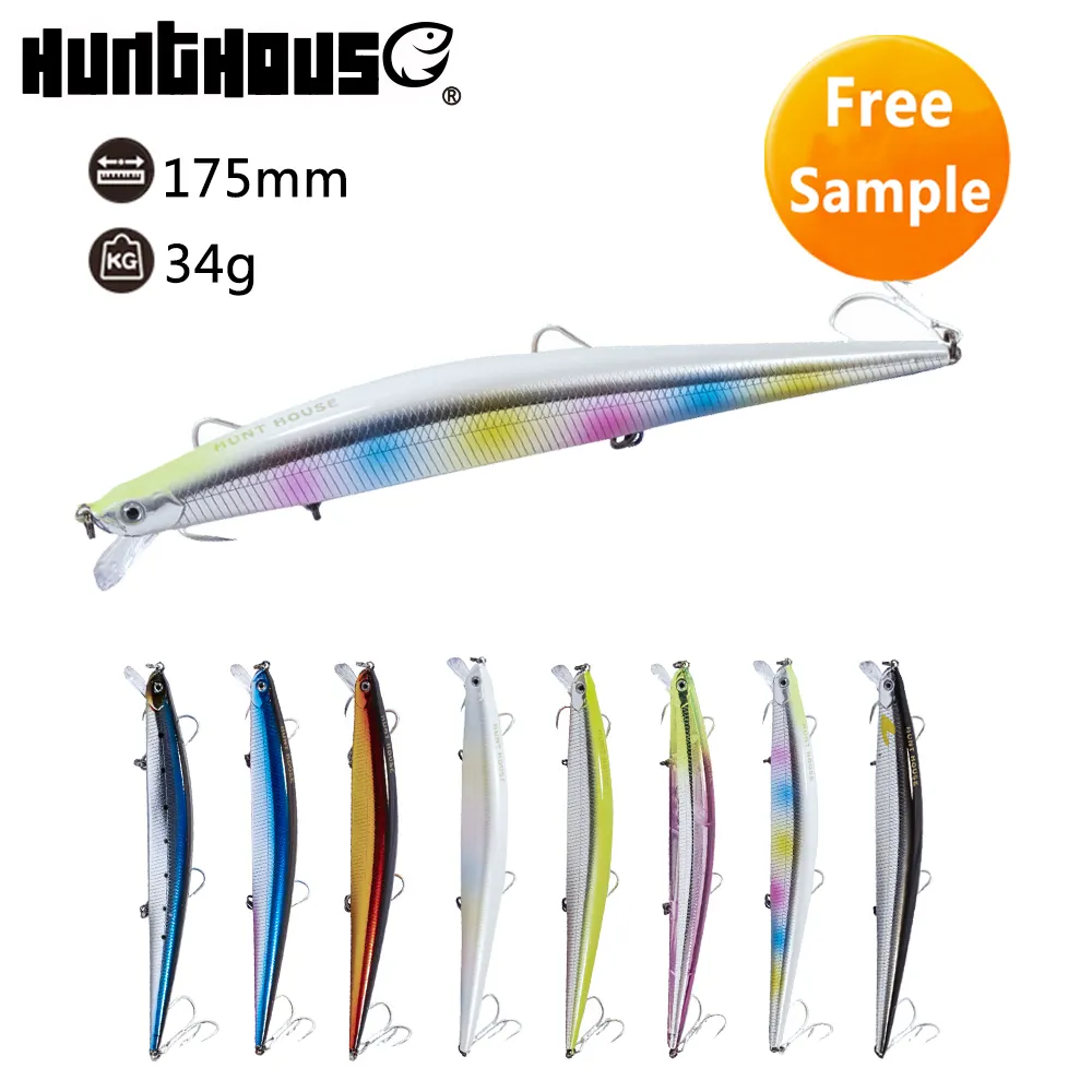 Hunt house wholesale unpainted fishing sea bass lures artificial baits