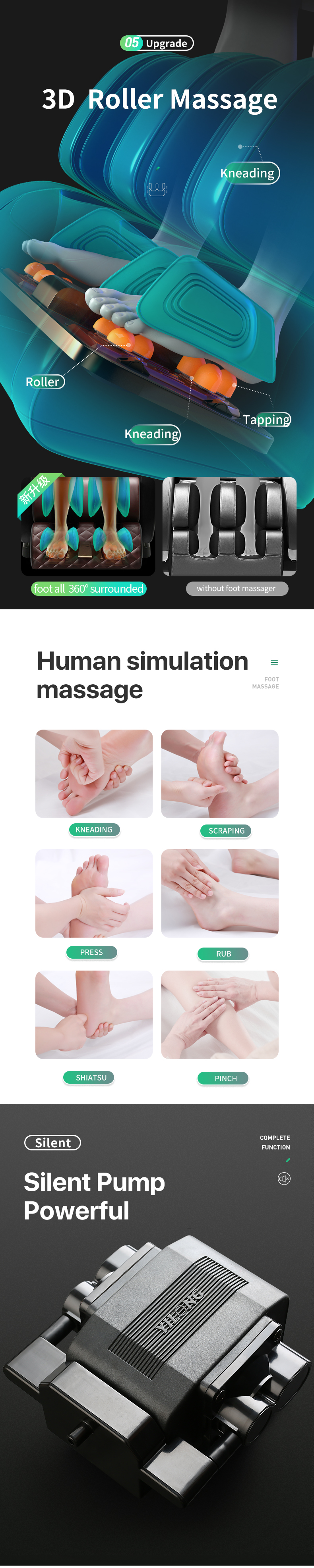 Jare B5  Factory Cheap Price High Quality Foot Armchair Shiatsu Massager Chair For Home Massage Chair