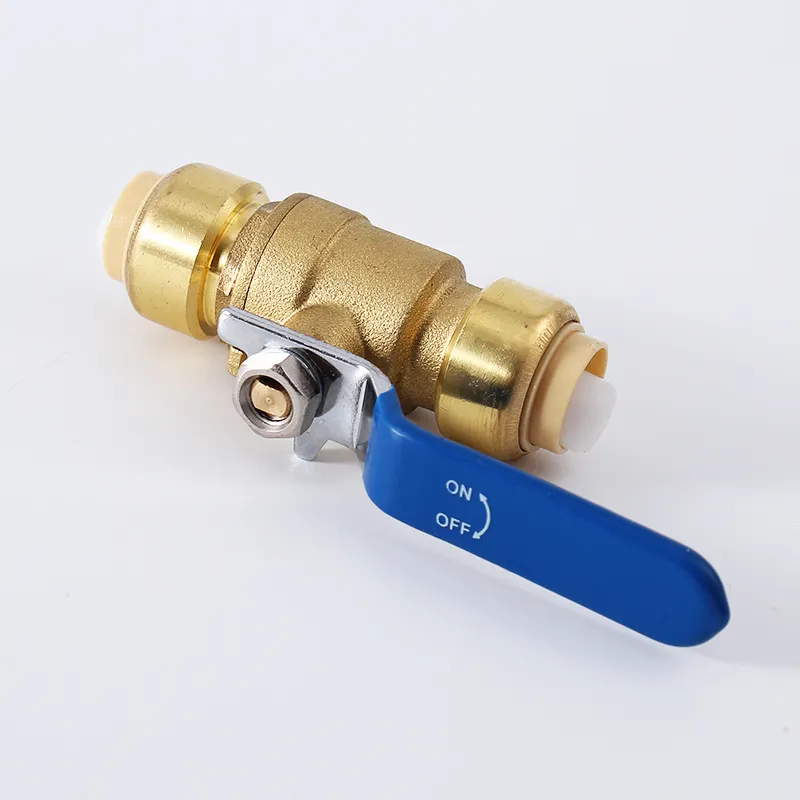 1/2" 3/4" Quick Connect Lead Free Brass Push Ball Valve