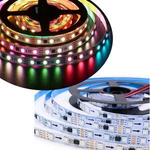 4 провода 5 м 12 В IC16703 RGB Светодиодные полосы 5050 SMD адресуемые 60 светодиодов/м Светодиодные пиксели 1 Ic управление 3 светодиодами 16703 IP67 белый черный PCB - Product Image 6
