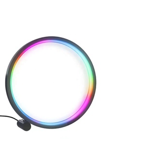 Akıllı Modern dairesel tasarım Metal tuya dim başucu lambası masa ışığı yatak odası oturma odası için Led masa lambası - Product Image 1