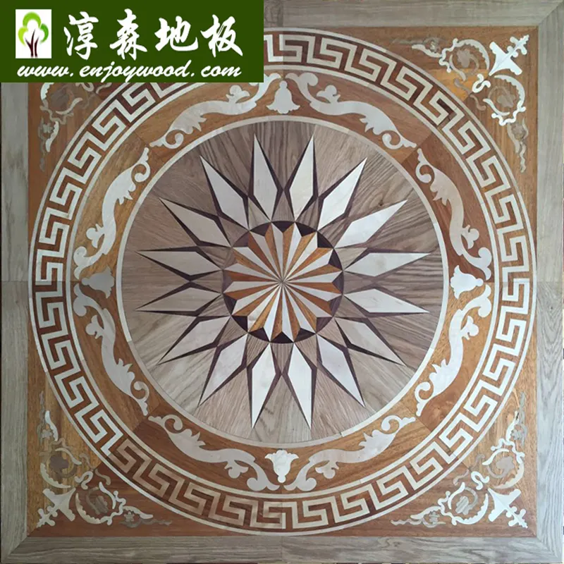 경재 메달 인레이 디자인 바닥재 무늬 마루 바닥재