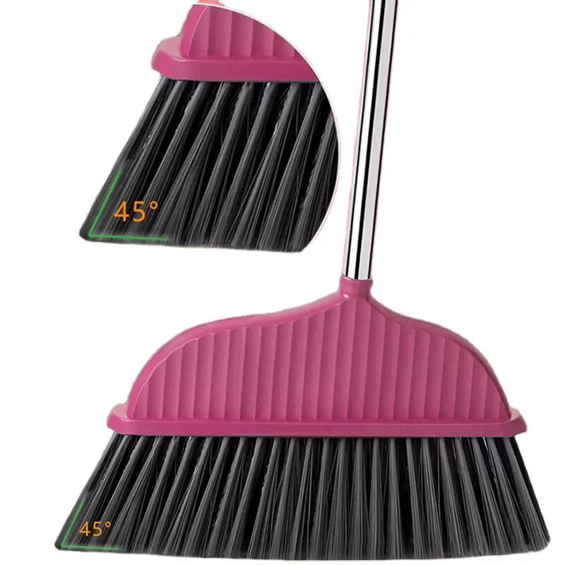 promotional good quality different types soft cleaning sweeper broom stick Plastic Broom With Stainless Steel Stick