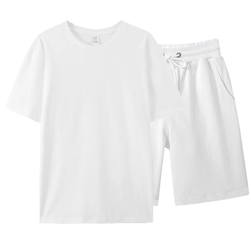 Erkek T gömlek ve kısa Set yaz kısa kollu üstler ve pantolonlar takım elbise nefes rahat T Shirt koşu seti moda