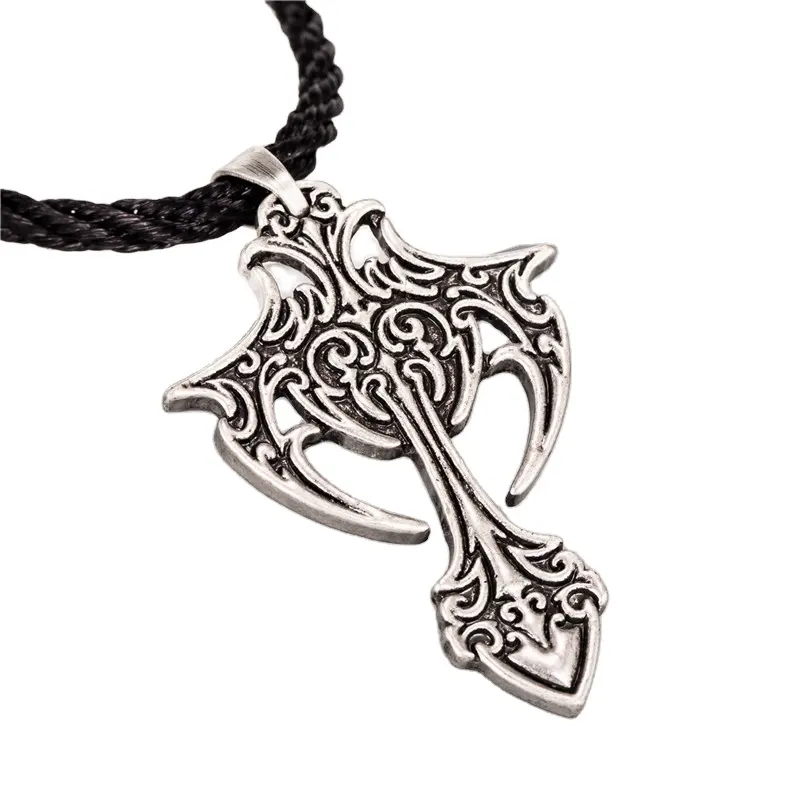 Collier pendentif en croix gothique, animal de compagnie, grand bijou pour femme