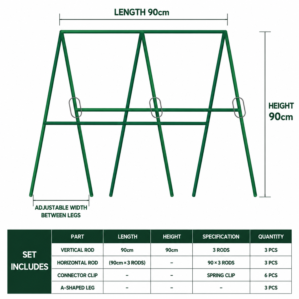 11mm thick (90x90) 3 horizontal 6 vertical
