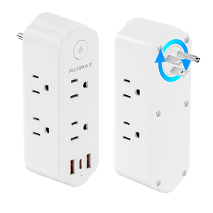PUJIMAX Adaptador de enchufe de viaje universal estándar de EE. UU. Cargador giratorio Enchufes múltiples con puertos USB Interruptores y enchufes tipo C - Product Image 1