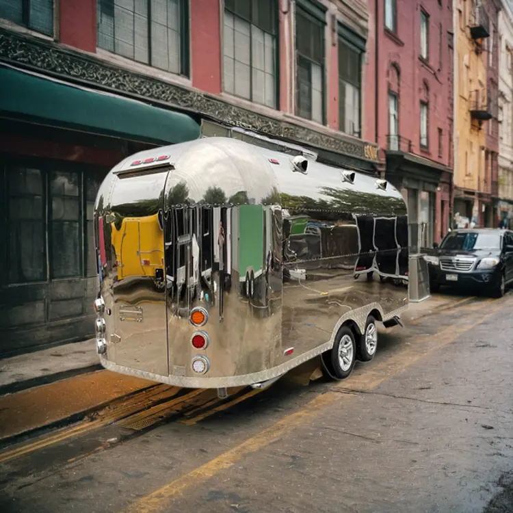 Carro de camión de comida Carrito de venta ambulante Carro de comida Camión de comida de flujo de aire rápido