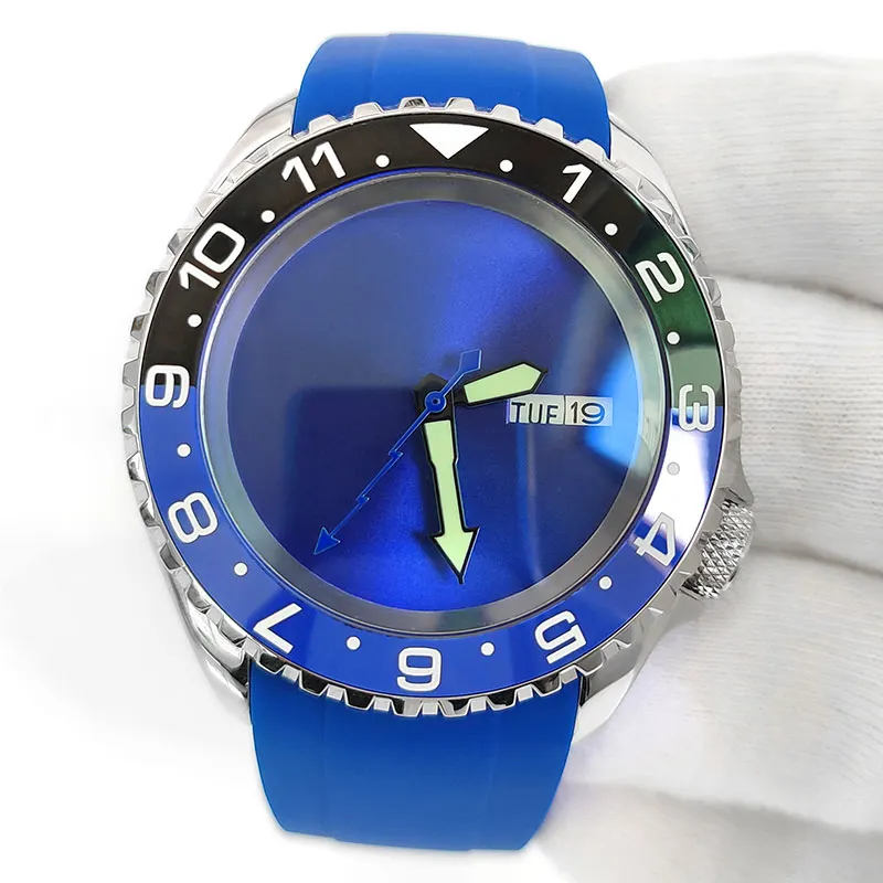 セイコーSKX007009時計部品工場デザインとカラー時計ケースアクセサリー用傾斜セラミックベゼルインサート38 * 30.6mm