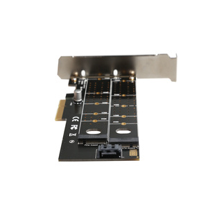 PCIe X4เป็นสอง M.2 B คีย์ M อะแดปเตอร์ NGFF PCI-E โฮสต์การ์ดขยายตัวควบคุมสำหรับ SATA หรือ NVMe SSD - Product Image 3